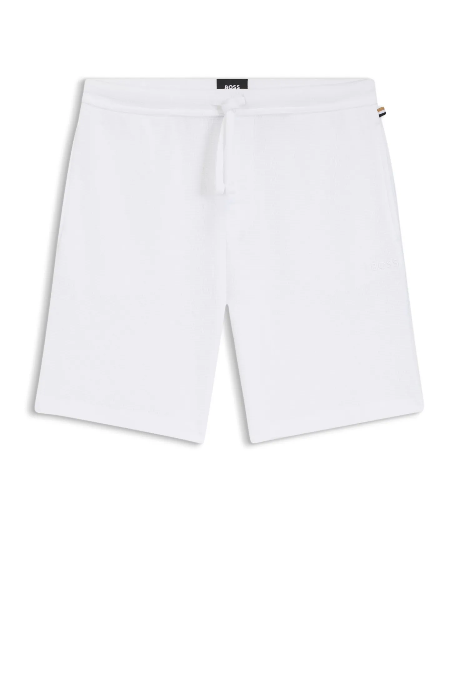 Cotton-blend pyjama shorts with embroidered logo