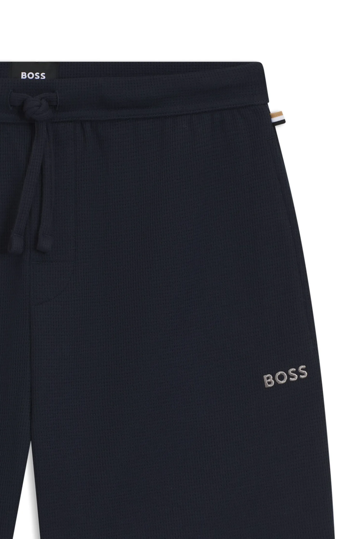 Cotton-blend pyjama shorts with embroidered logo