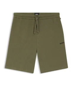 Cotton-blend pyjama shorts with embroidered logo