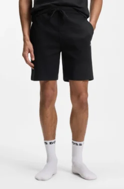 Cotton-blend pyjama shorts with embroidered logo
