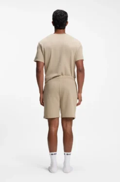Cotton-blend pyjama shorts with embroidered logo