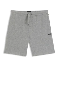 Cotton-blend pyjama shorts with embroidered logo