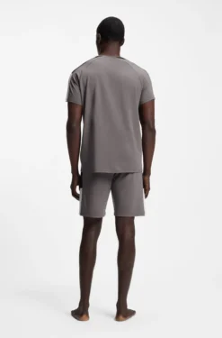 Cotton-blend pyjamas with contrast inserts