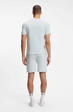 Cotton-blend pyjama T-shirt with embroidered logo