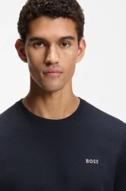 Cotton-blend pyjama T-shirt with embroidered logo
