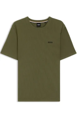 Cotton-blend pyjama T-shirt with embroidered logo