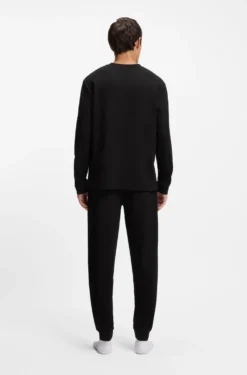 Cotton-blend pyjama T-shirt with waffle structure
