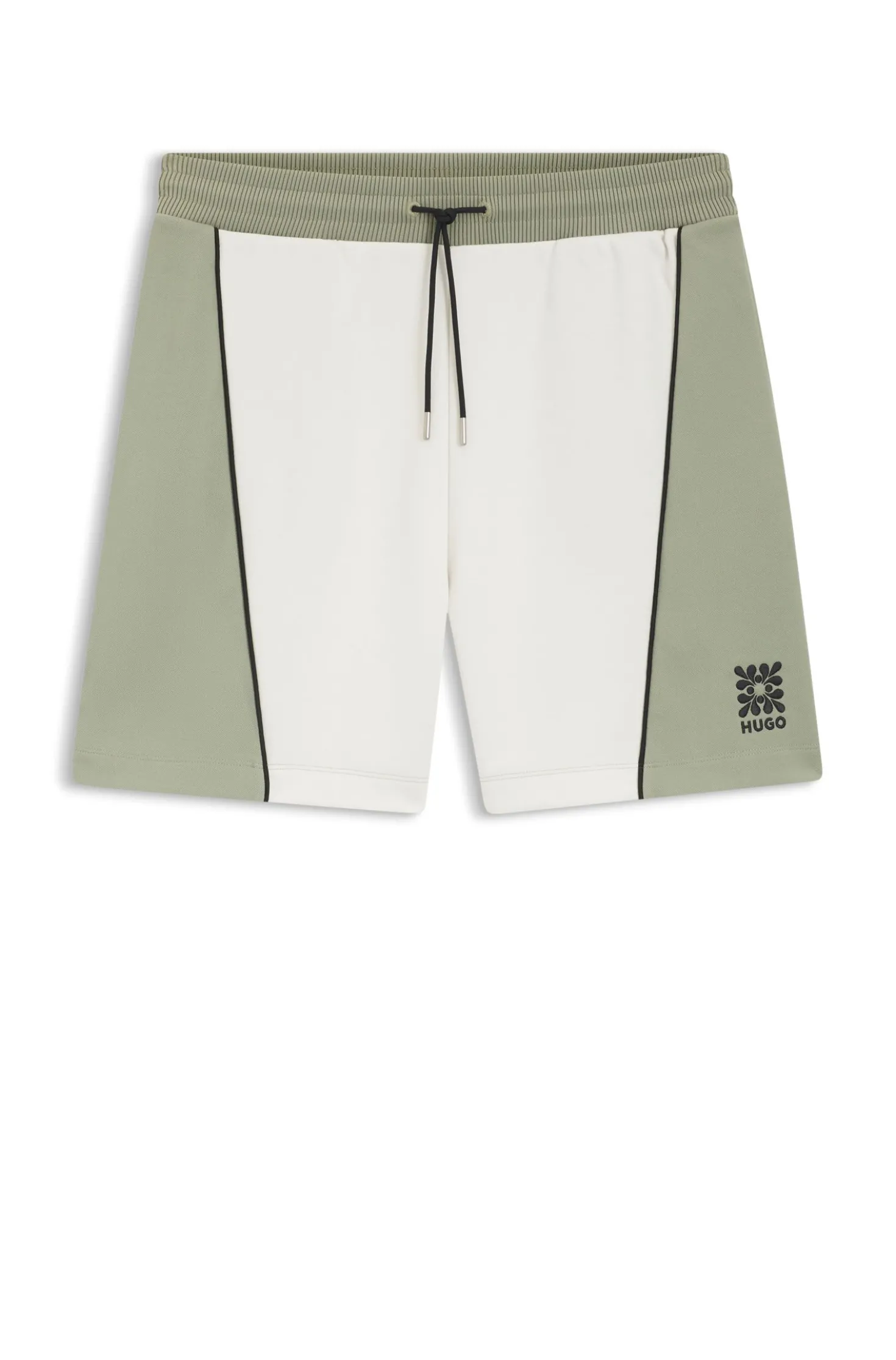 Cotton-blend shorts with embroidered logo artwork