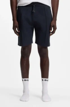 Cotton-blend shorts with metallic logo