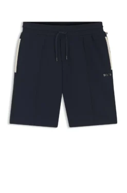 Cotton-blend shorts with metallic logo