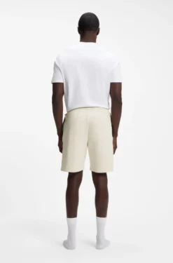 Cotton-blend shorts with metallic logo