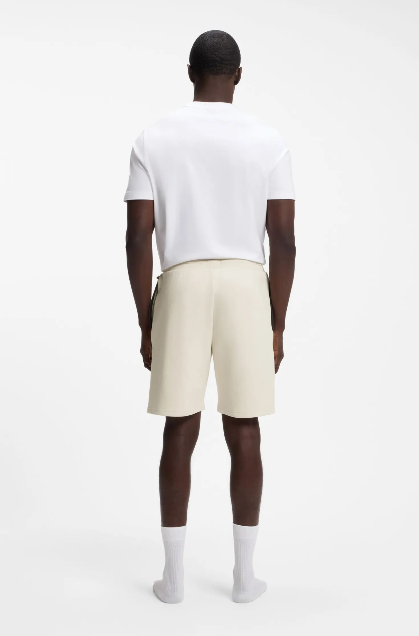 Cotton-blend shorts with metallic logo