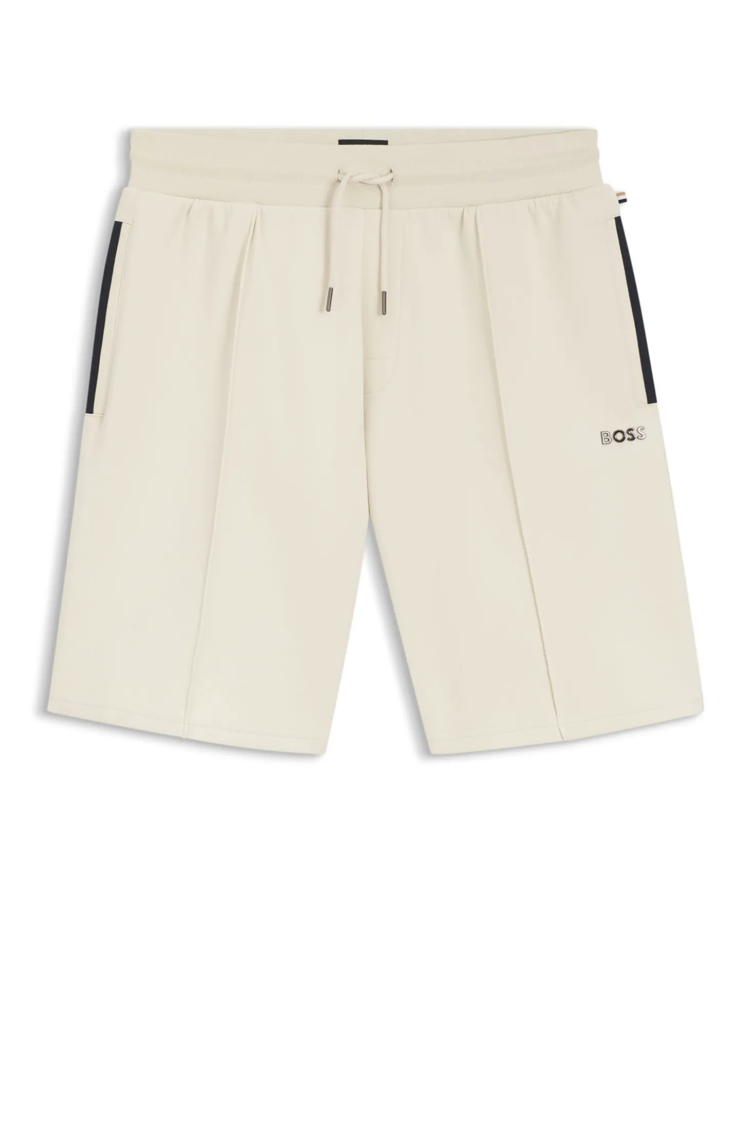 Cotton-blend shorts with metallic logo