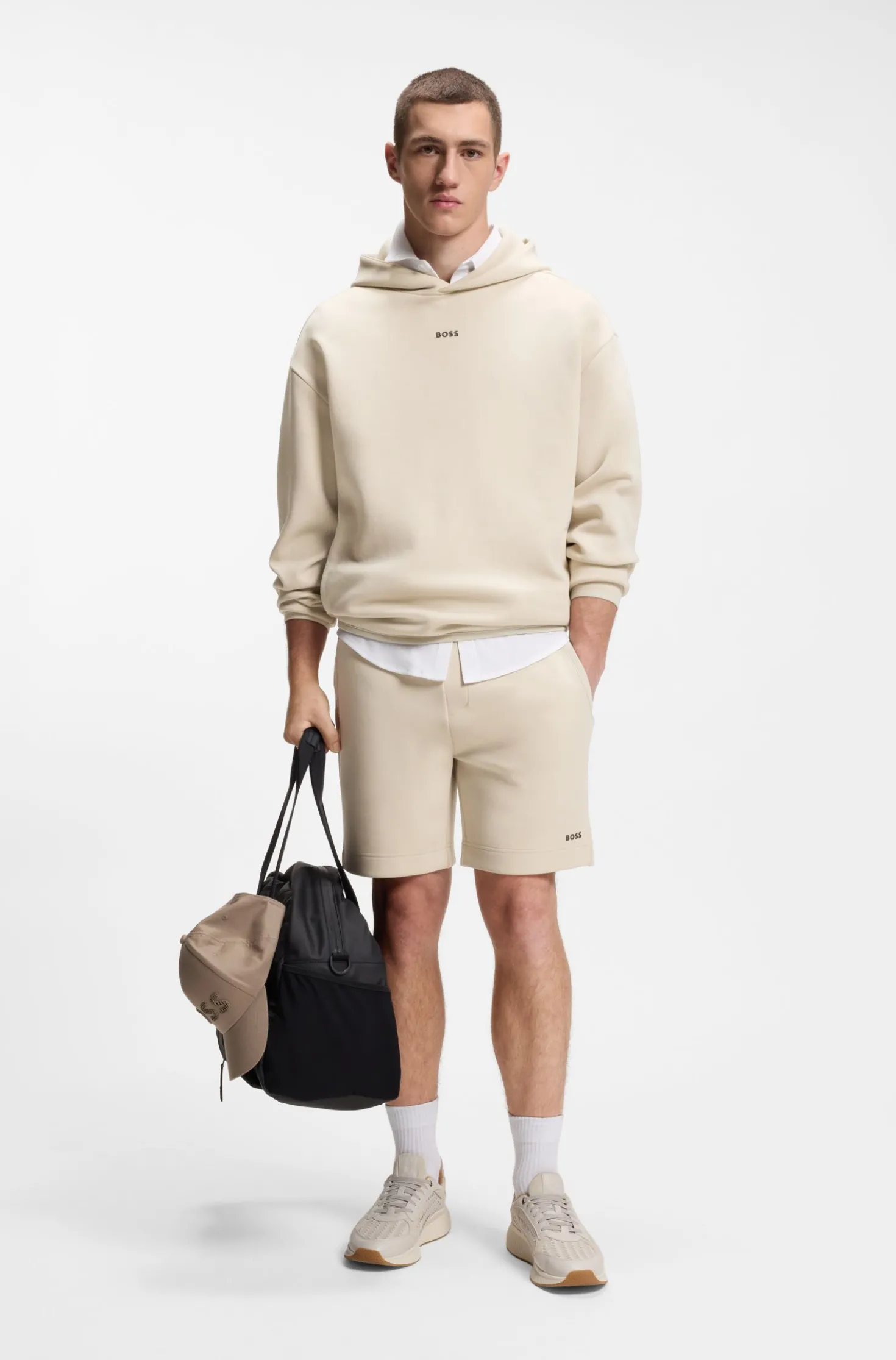 Cotton-blend shorts with reflective graphic