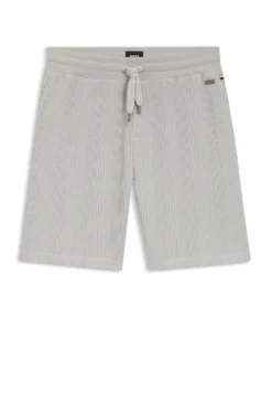 Cotton-blend shorts with waffle structure