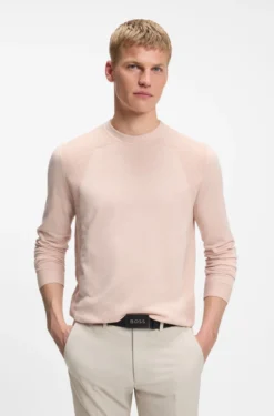 Cotton-blend sweater with bodymapping structure