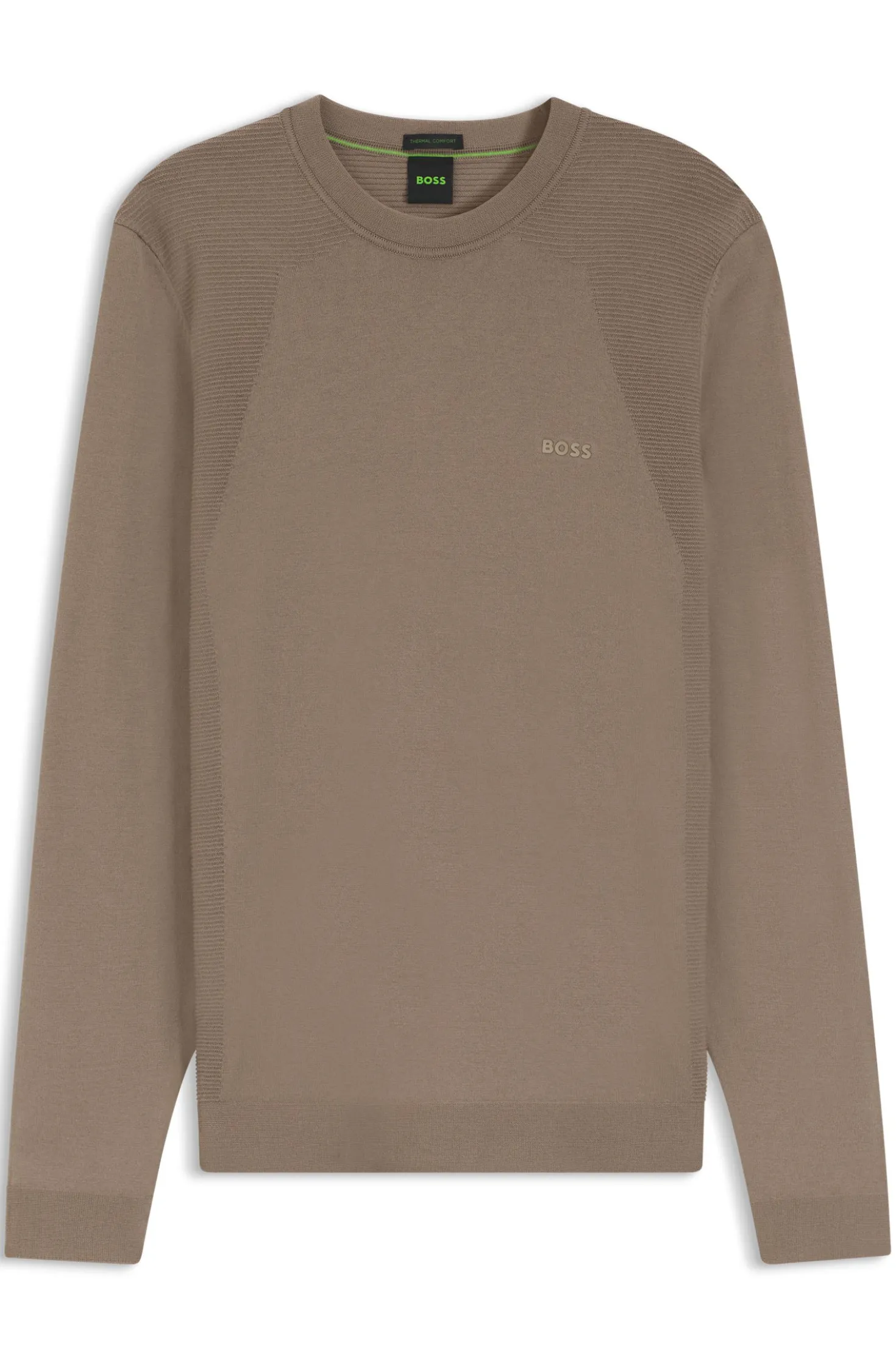 Cotton-blend sweater with bodymapping structure