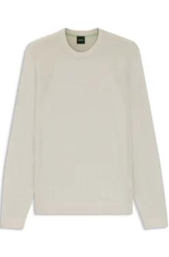 Cotton-blend sweater with bodymapping structure
