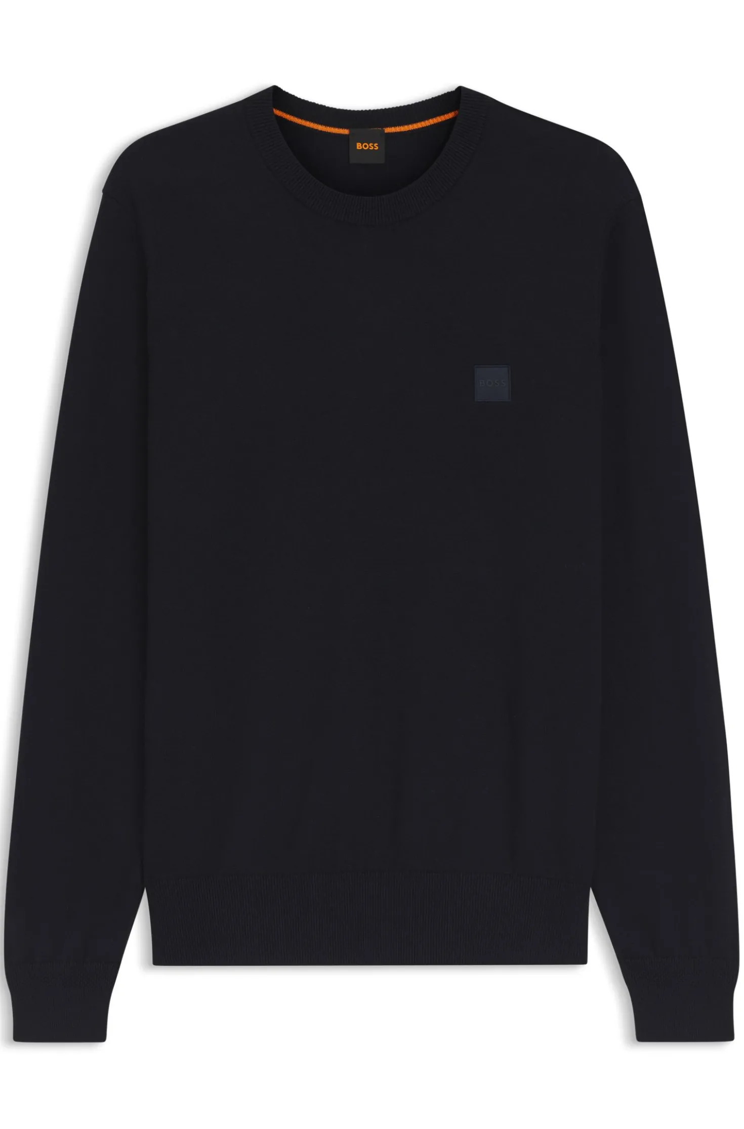 Cotton-blend sweater with logo patch