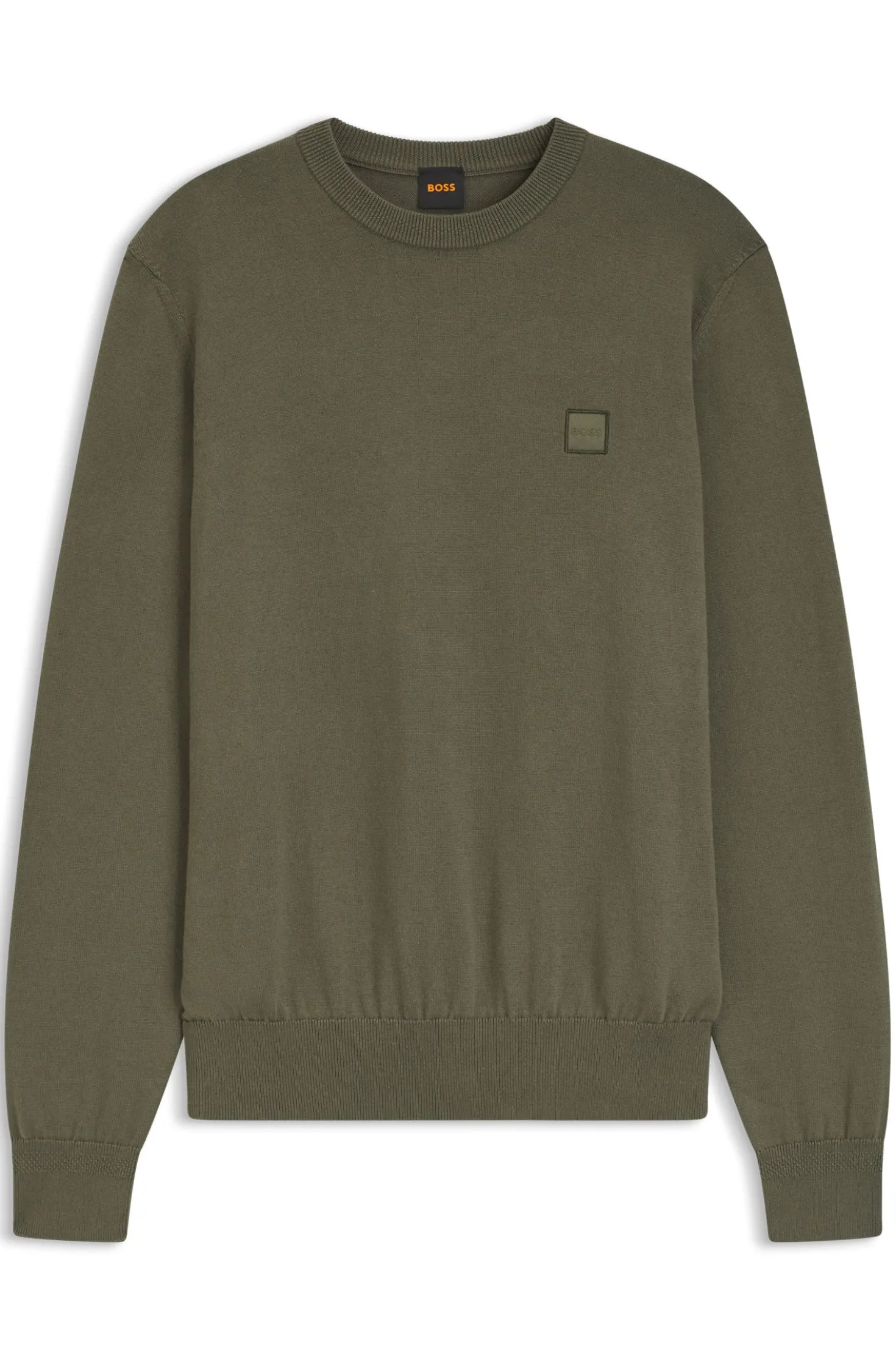 Cotton-blend sweater with logo patch