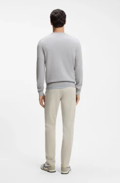 Cotton-blend sweater with logo patch