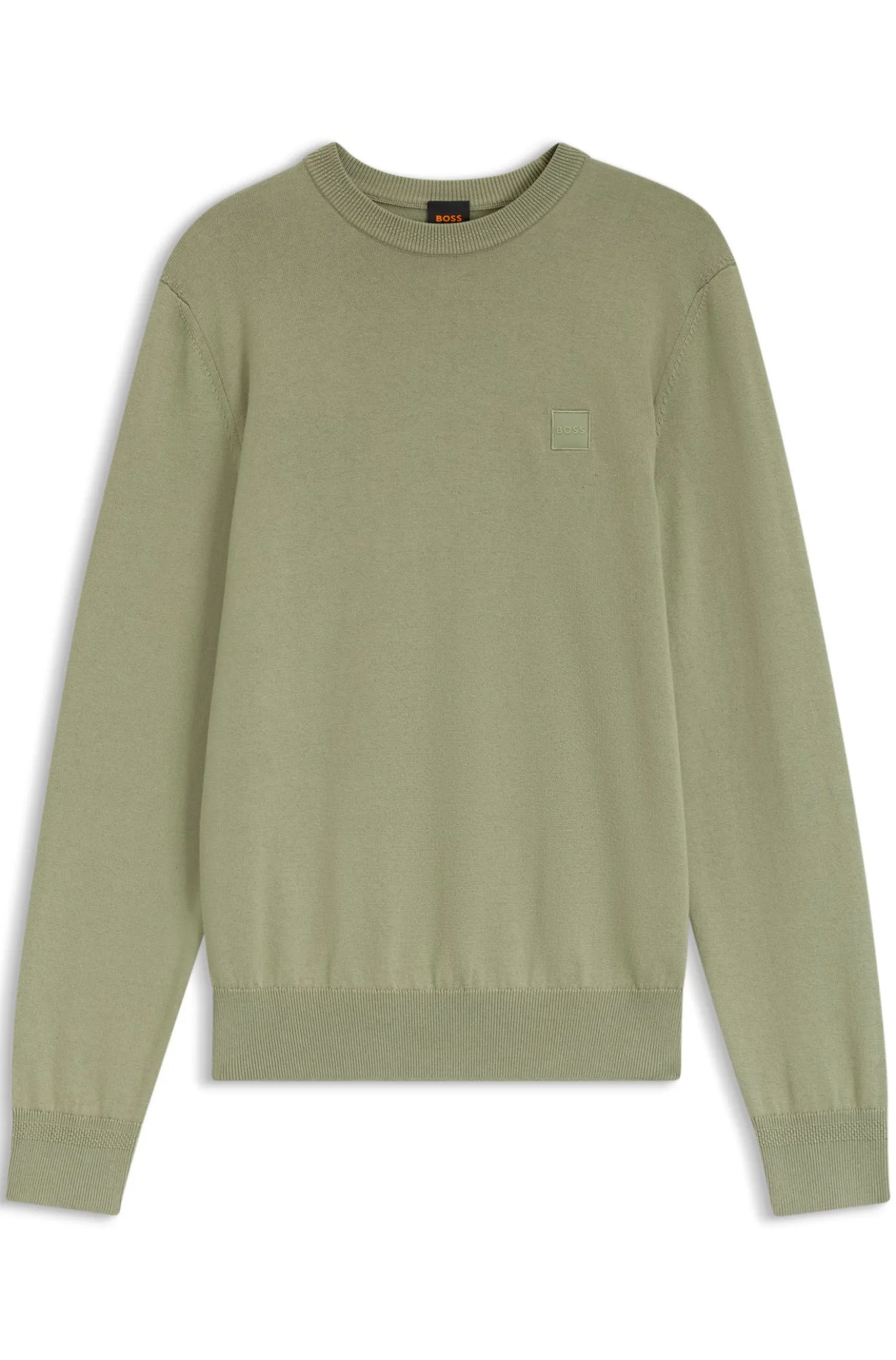 Cotton-blend sweater with logo patch