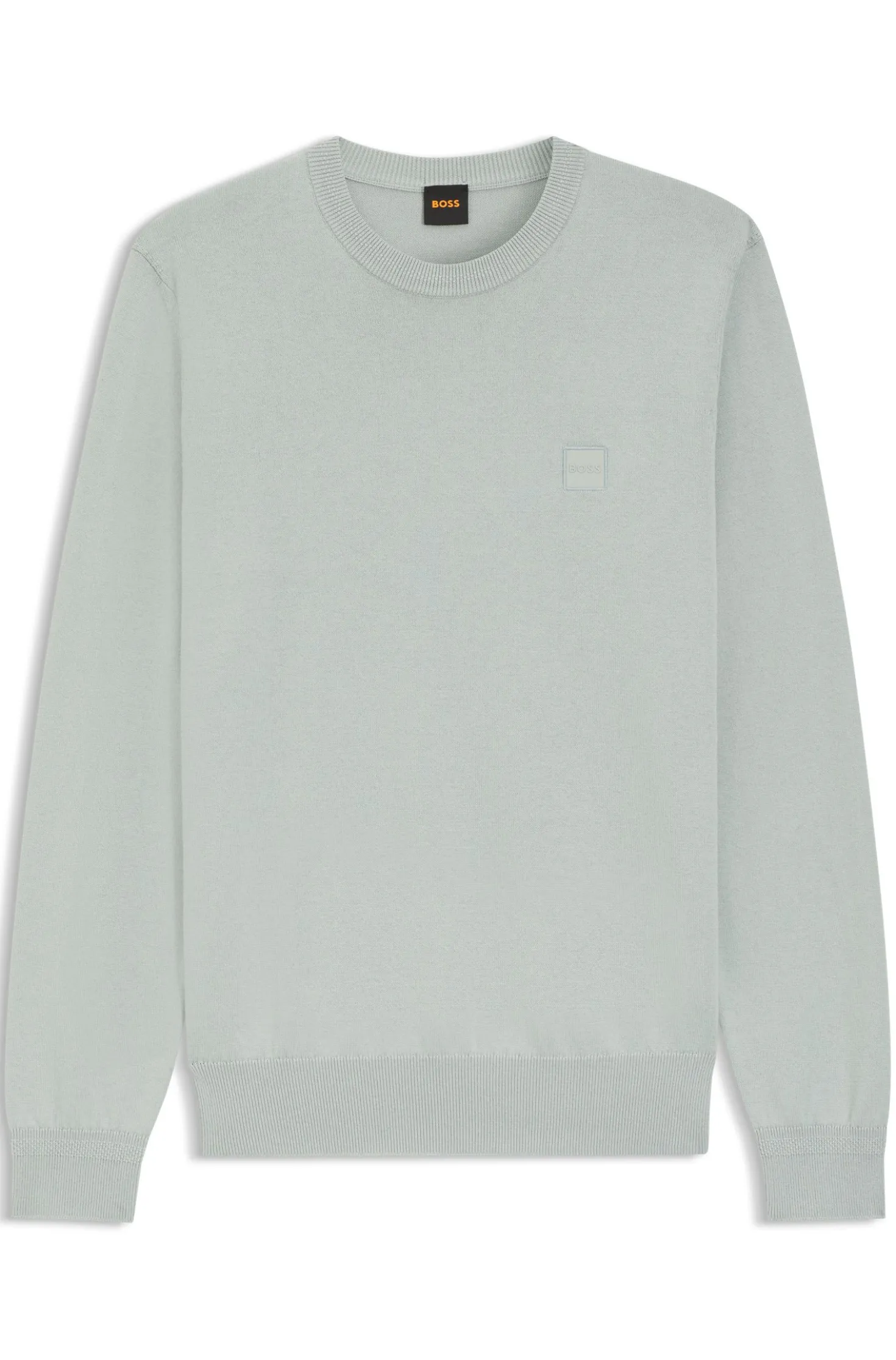 Cotton-blend sweater with logo patch