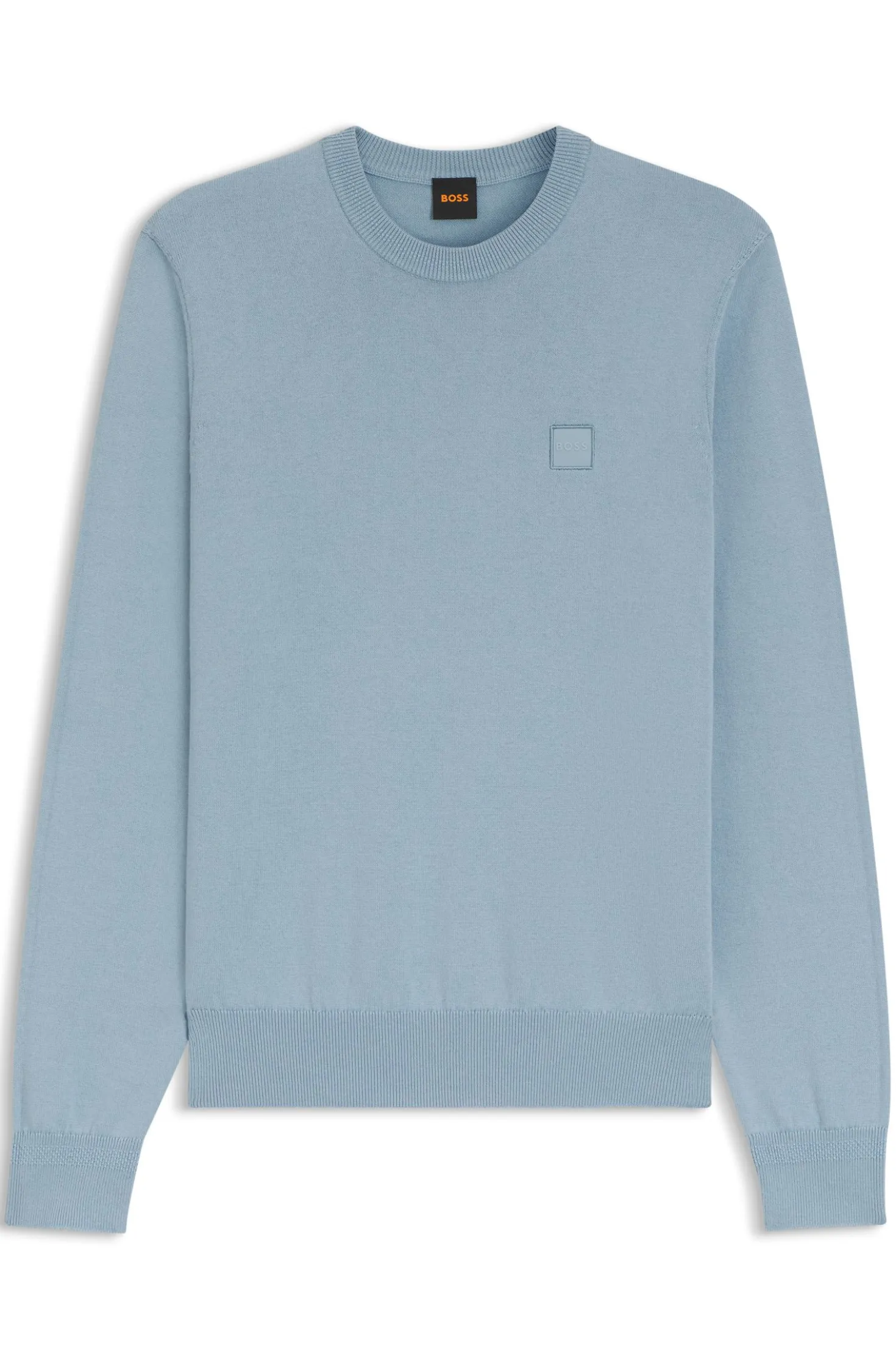 Cotton-blend sweater with logo patch