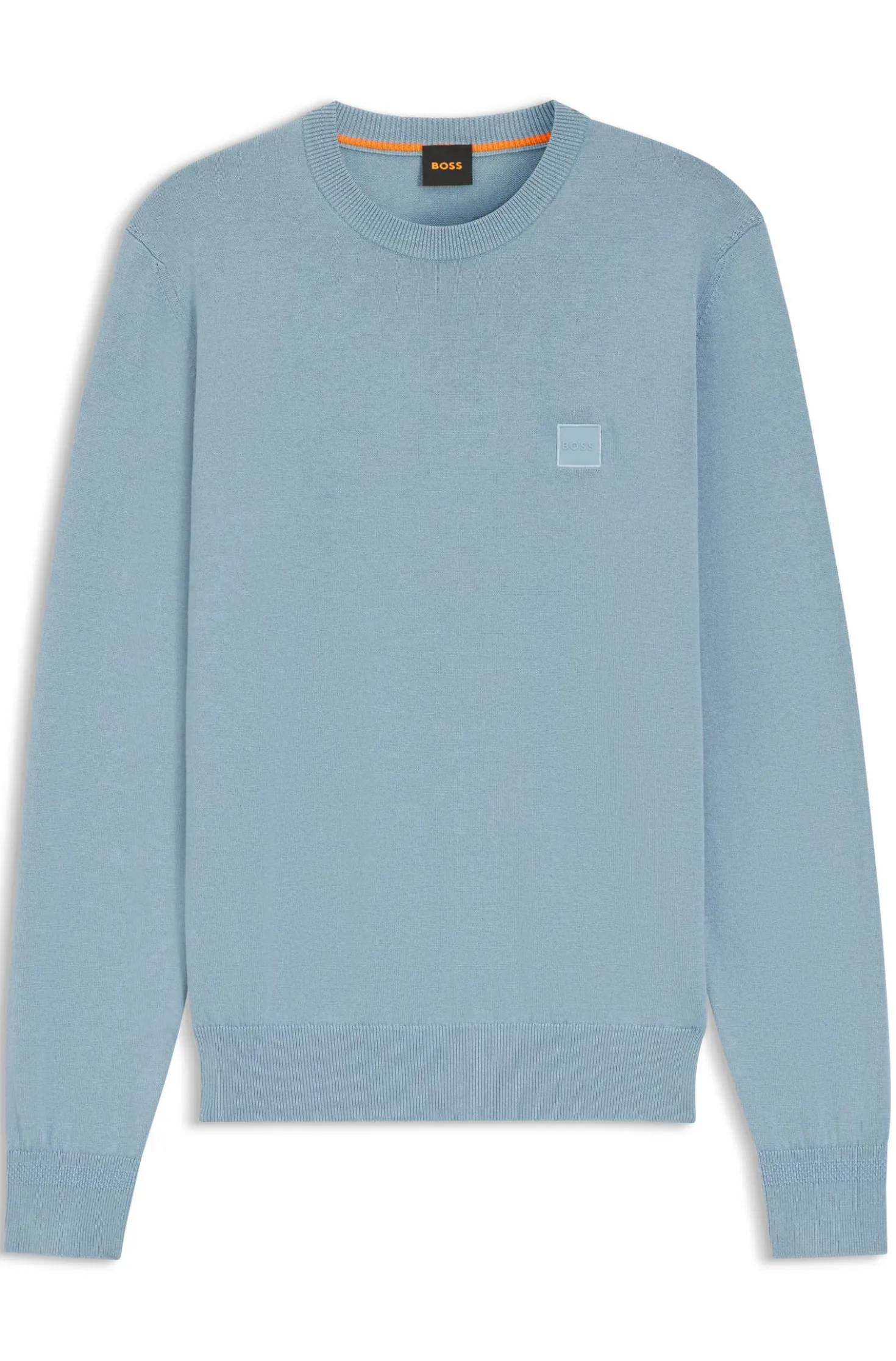Cotton-blend sweater with logo patch