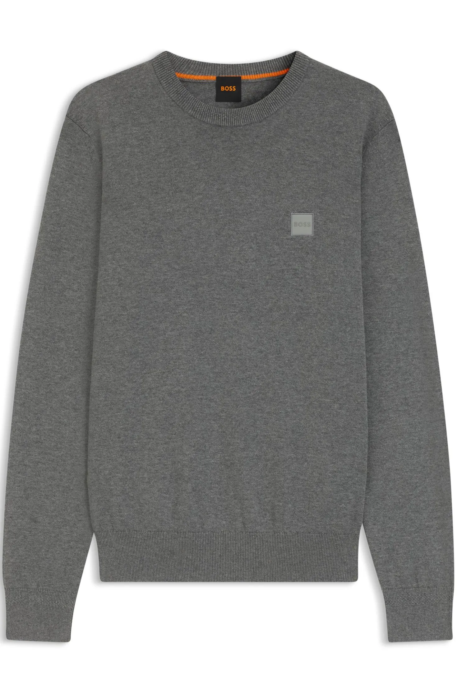 Cotton-blend sweater with logo patch