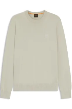 Cotton-blend sweater with logo patch