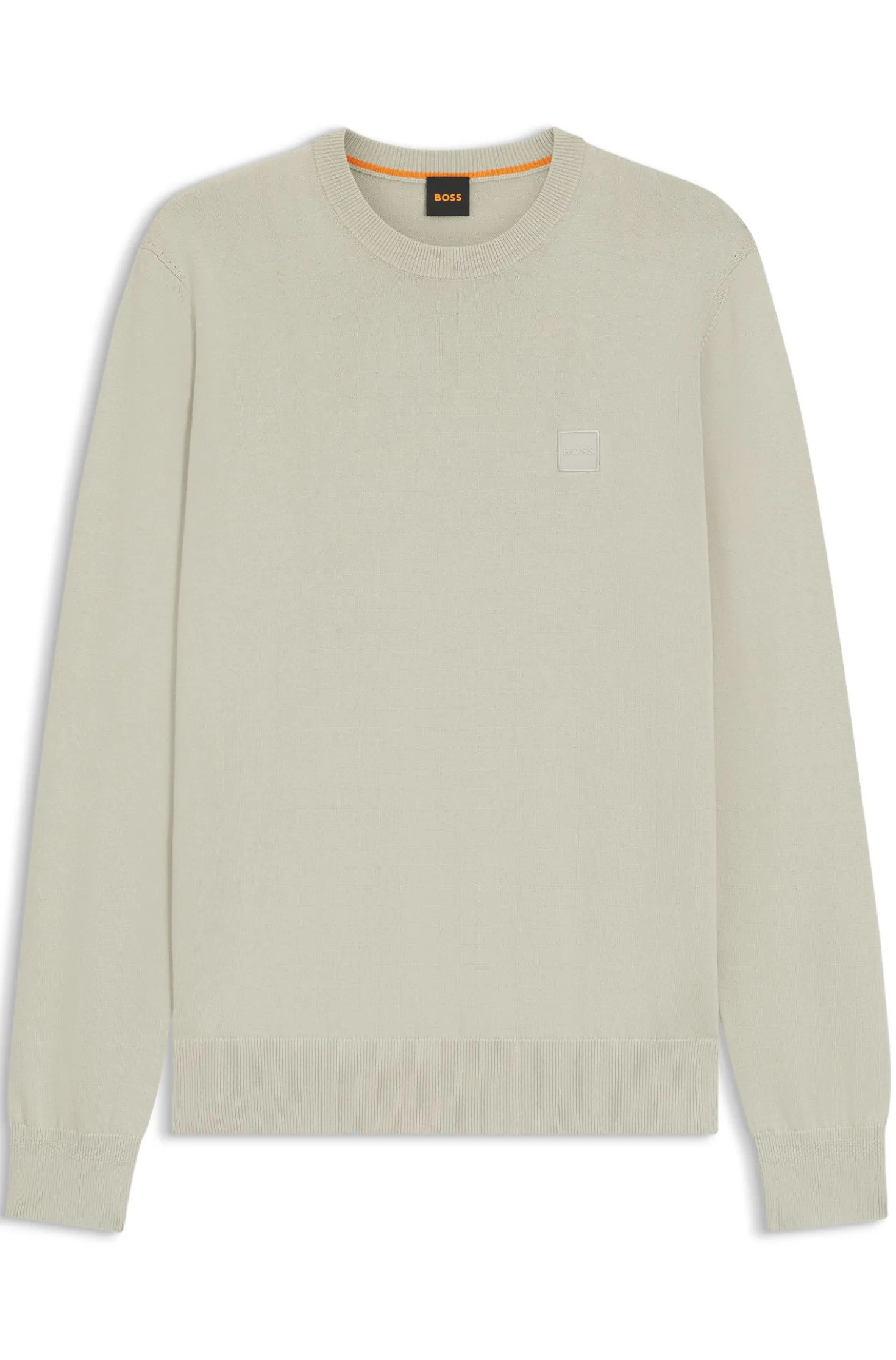 Cotton-blend sweater with logo patch