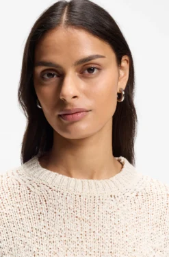 Cotton-blend sweater with structured knit