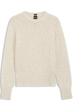 Cotton-blend sweater with structured knit
