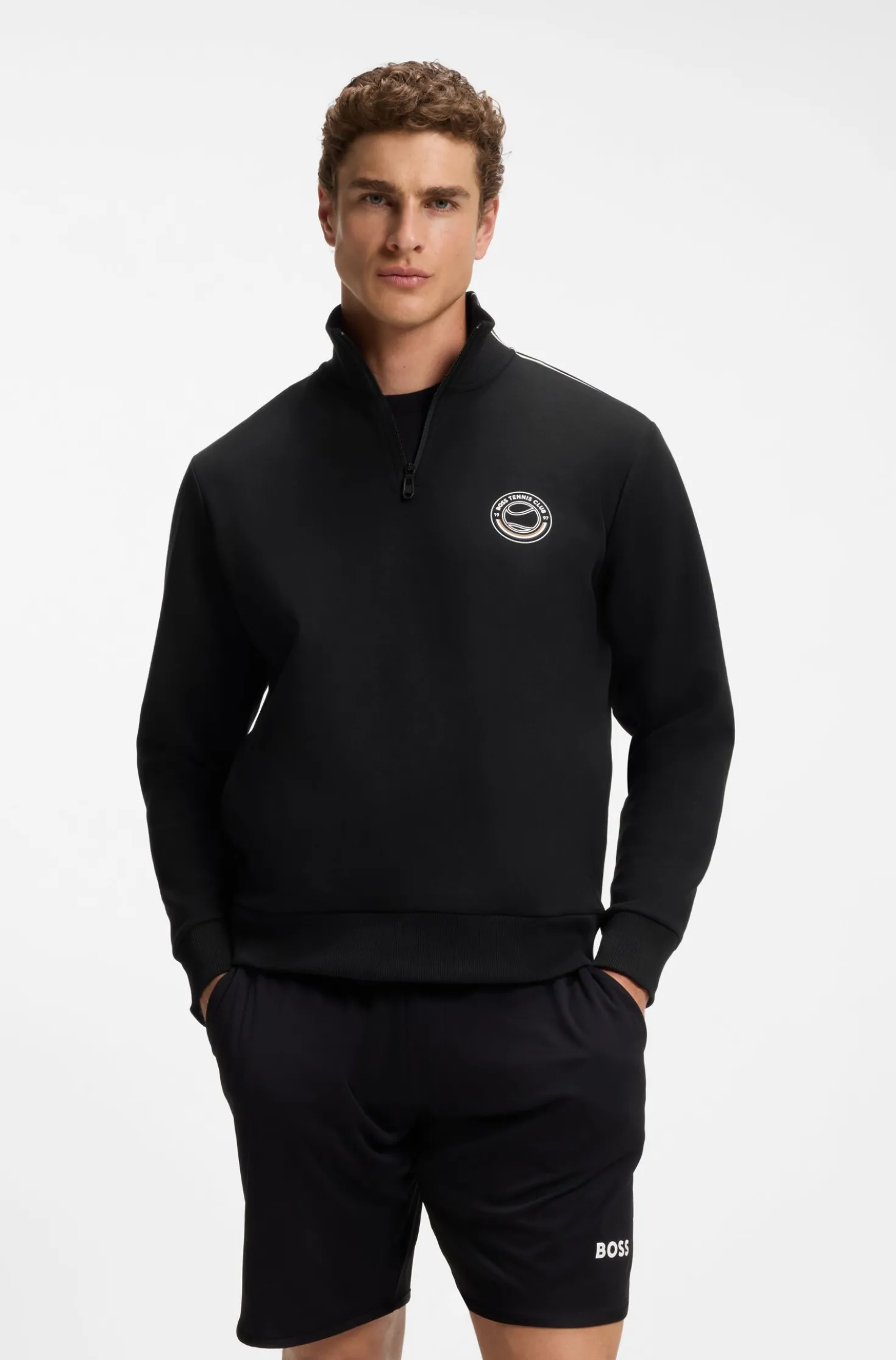 Cotton-blend sweatshirt with tennis artwork