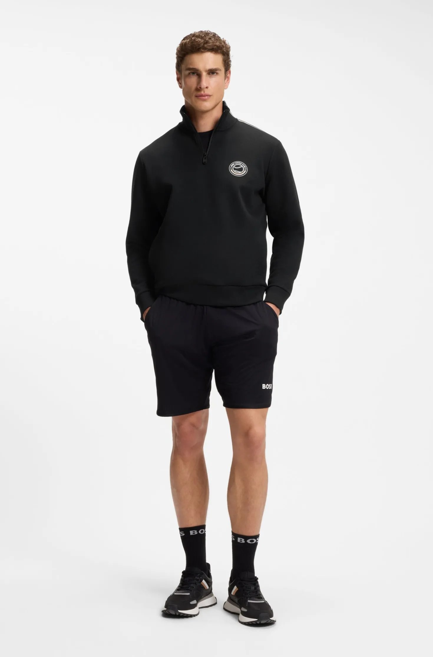 Cotton-blend sweatshirt with tennis artwork
