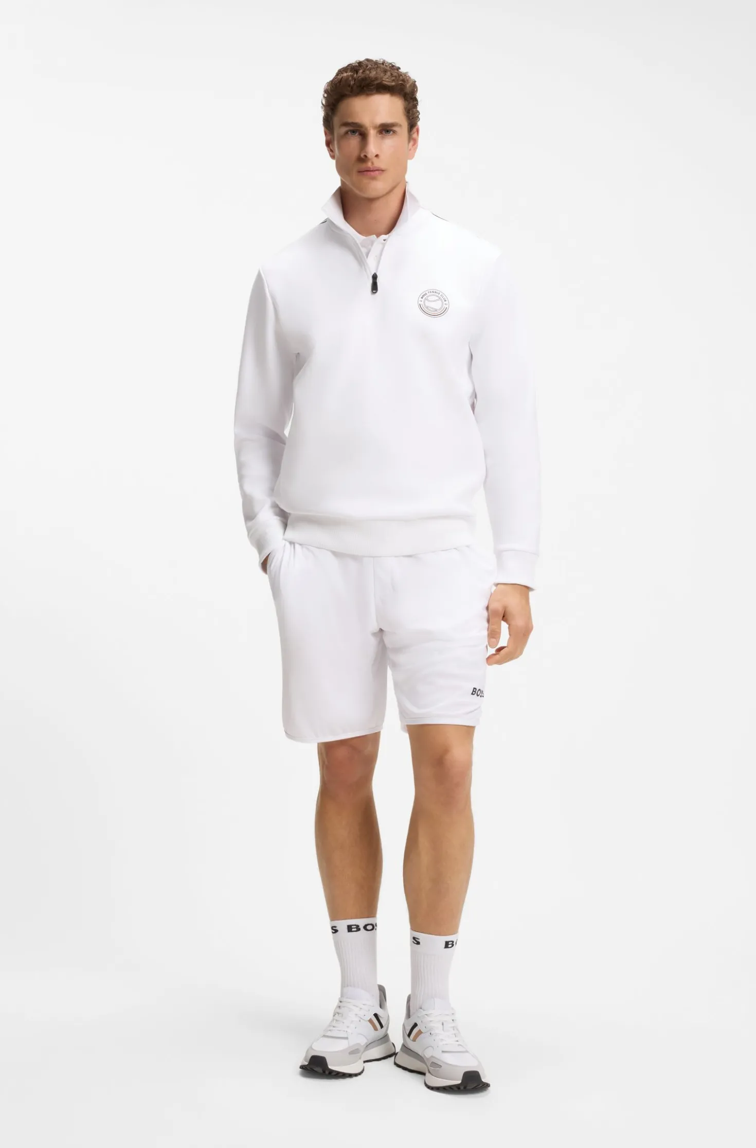 Cotton-blend sweatshirt with tennis artwork