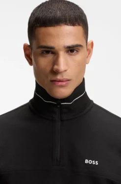 Cotton-blend sweatshirt with embroidered logo