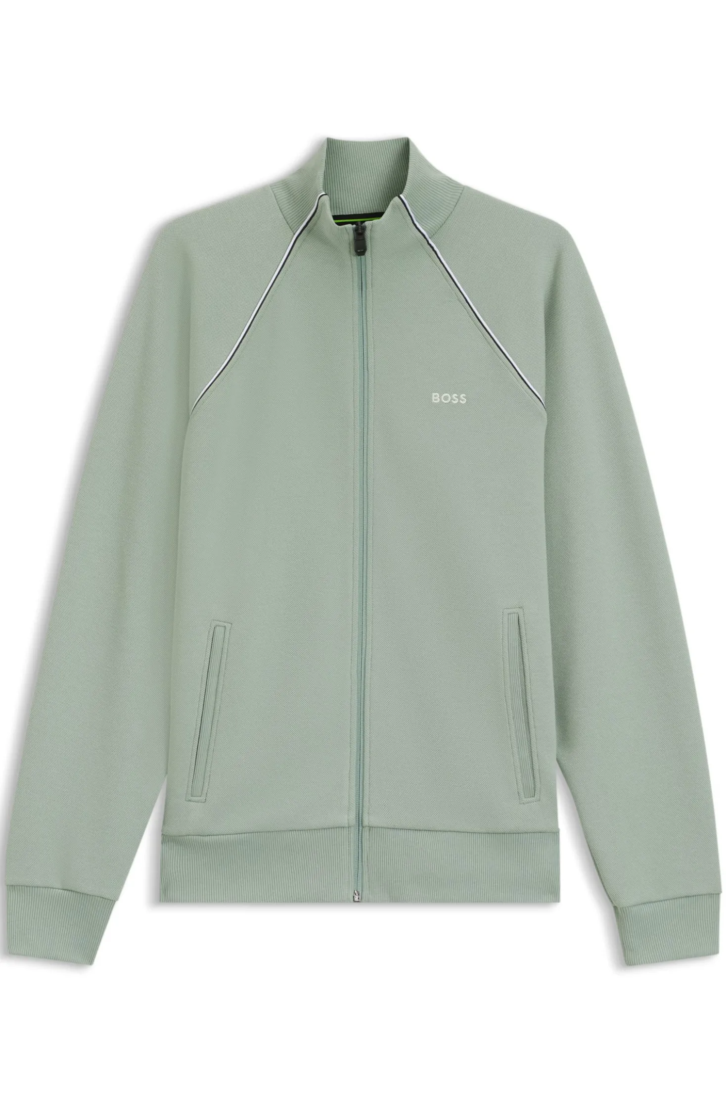 Cotton-blend sweatshirt with contrast piping
