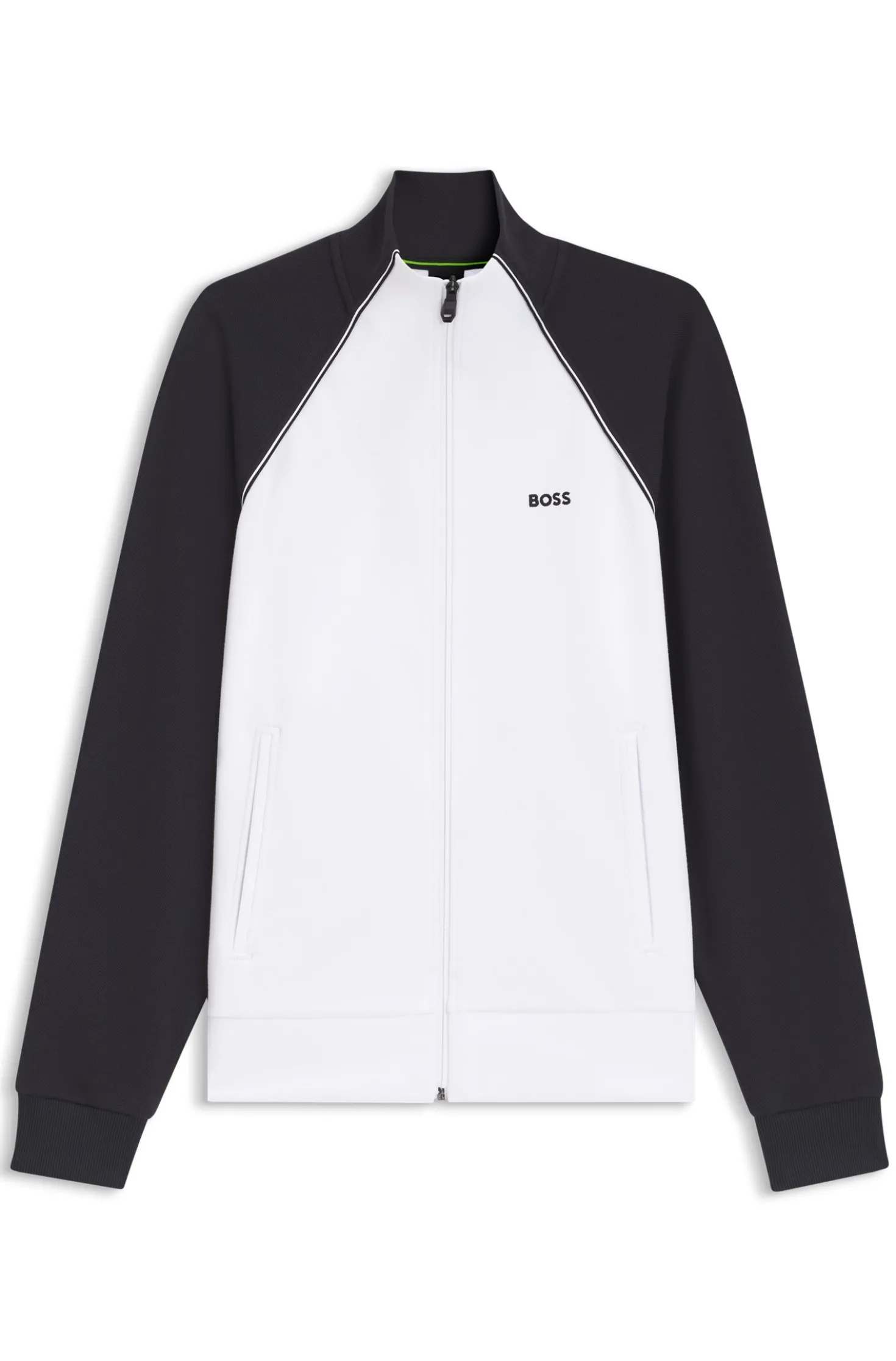 Cotton-blend sweatshirt with contrast piping