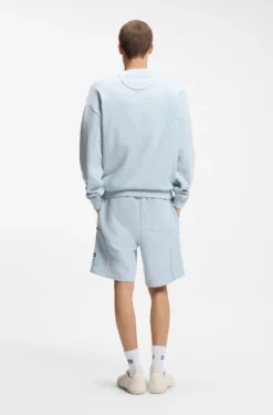 Cotton-blend sweatshirt with logo label