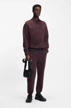 Cotton-blend sweatshirt with stacked-logo badge