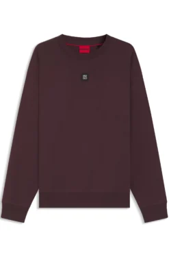 Cotton-blend sweatshirt with stacked-logo badge