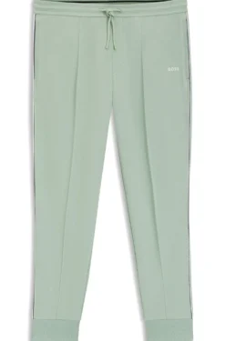Cotton-blend tracksuit bottoms with piping details