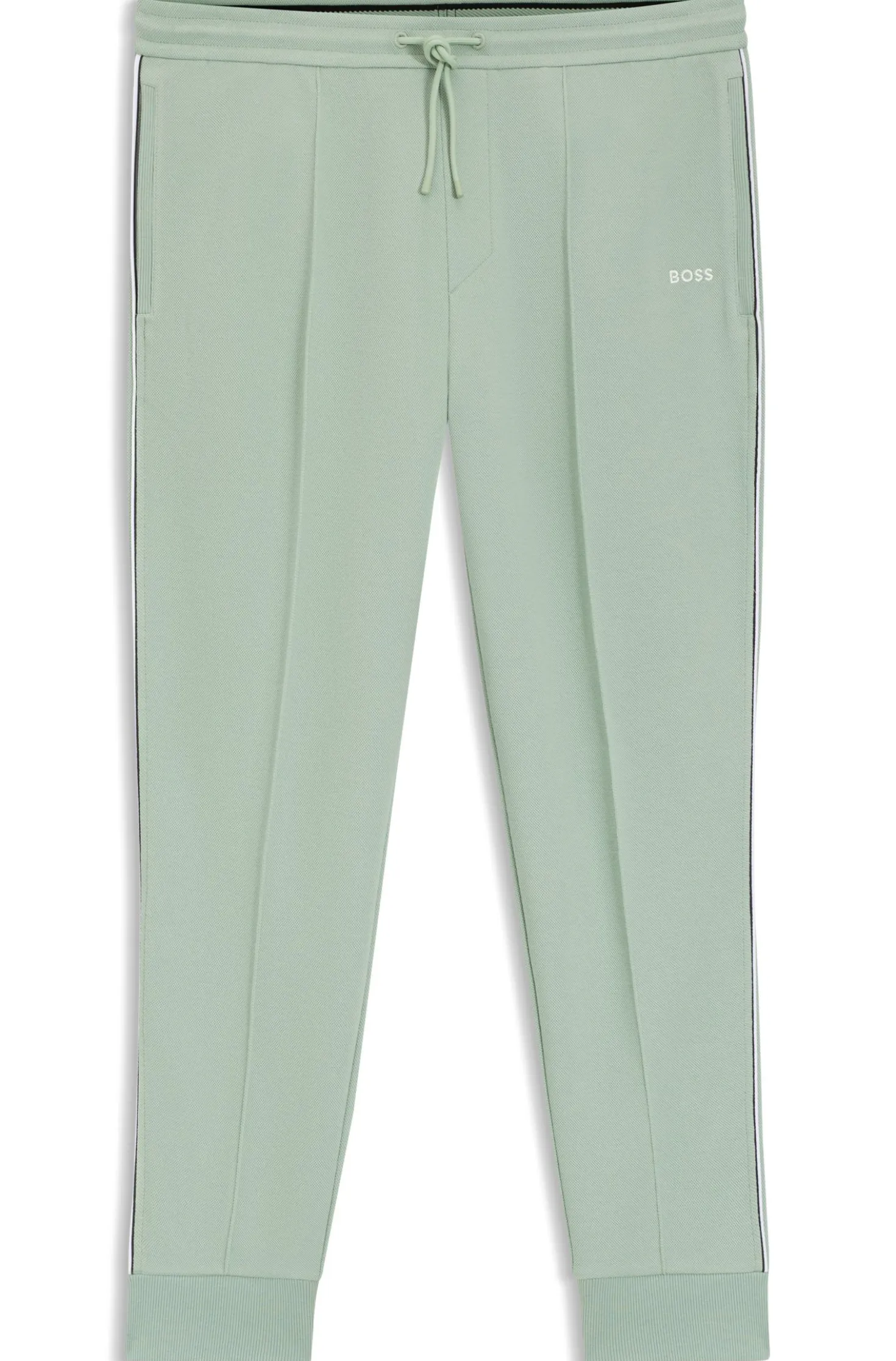 Cotton-blend tracksuit bottoms with piping details