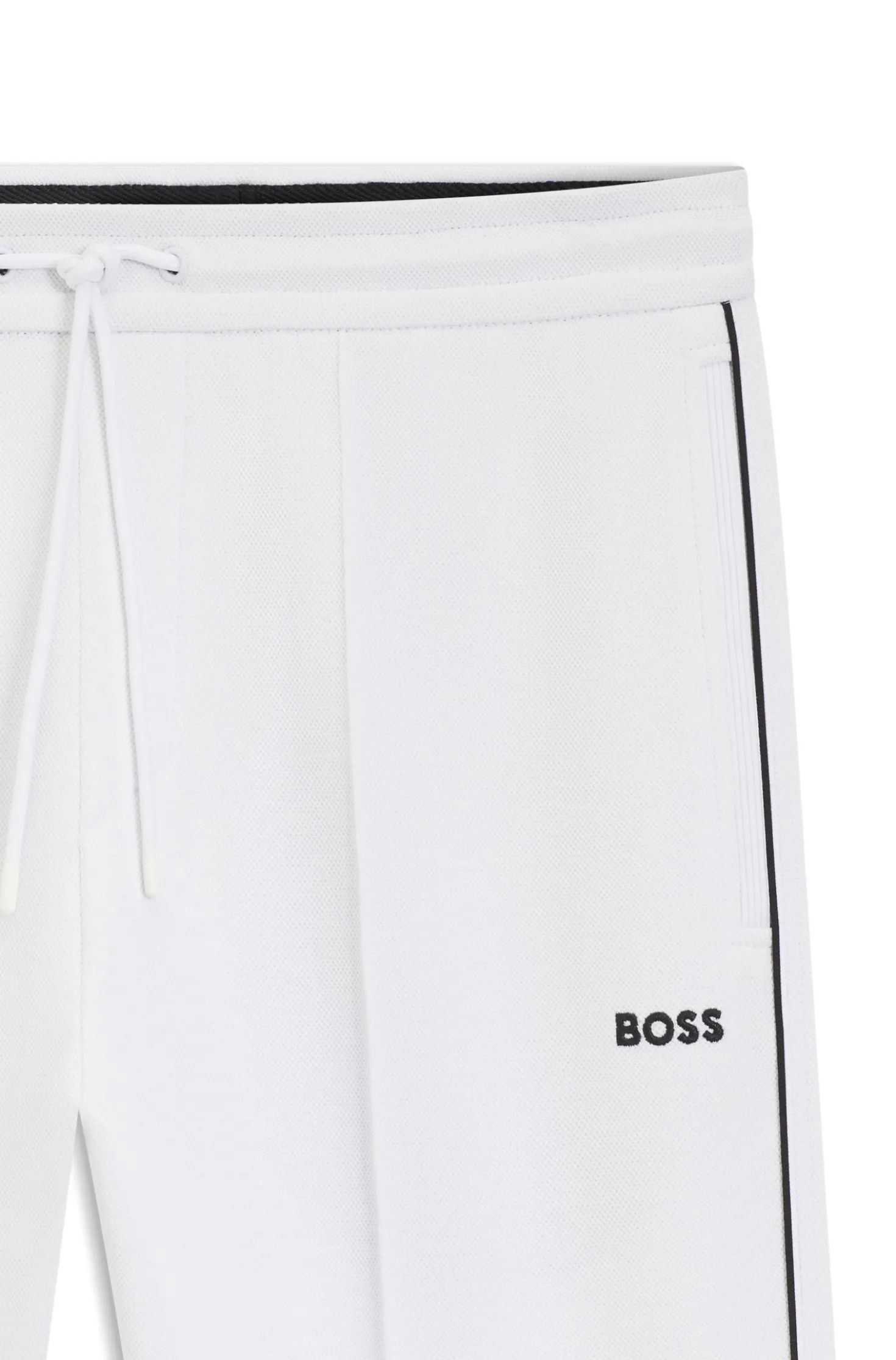 Cotton-blend tracksuit bottoms with piping details
