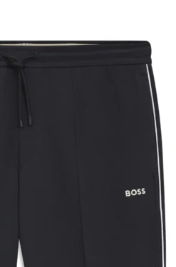 Cotton-blend tracksuit bottoms with piping details