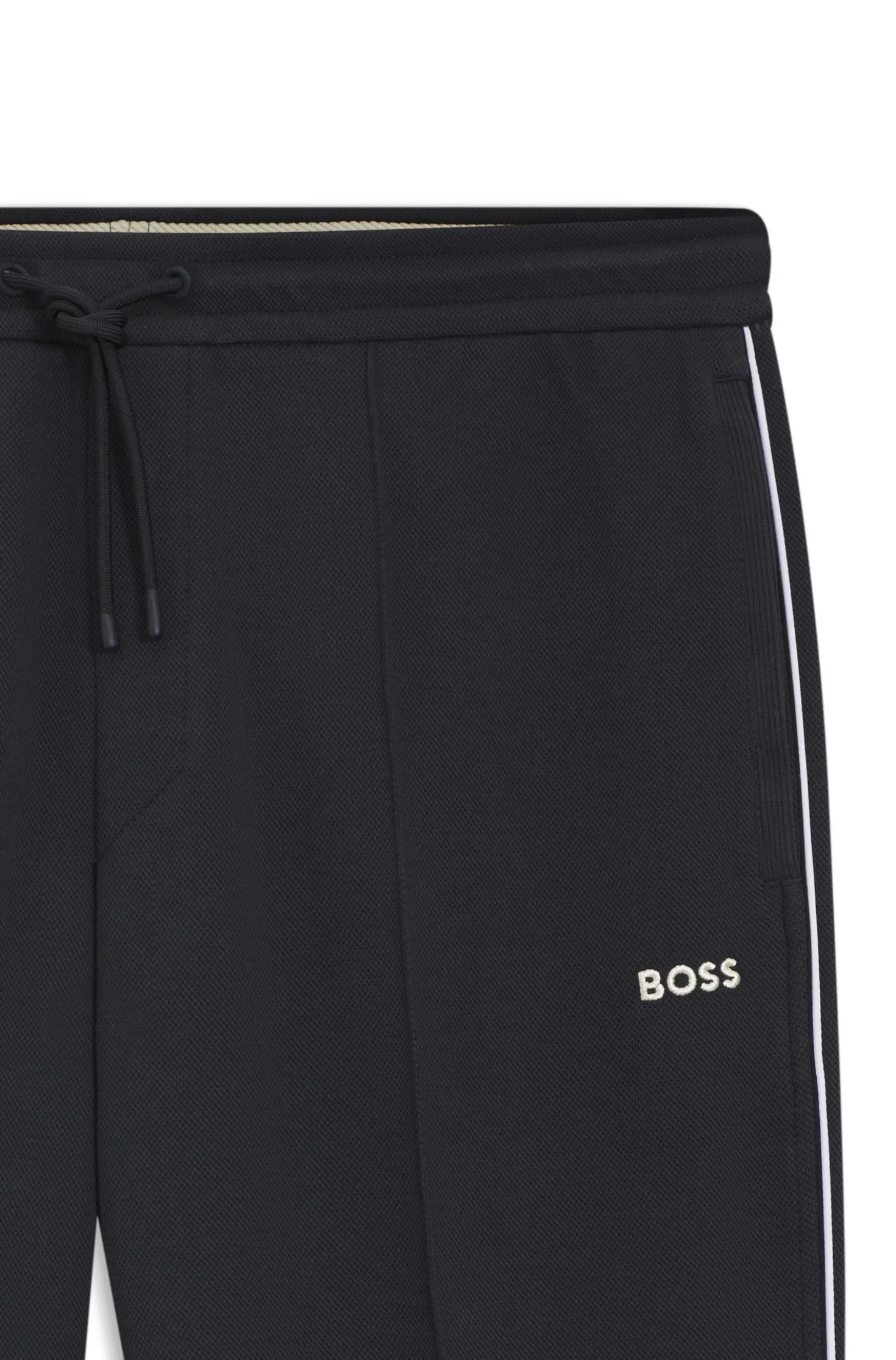 Cotton-blend tracksuit bottoms with piping details