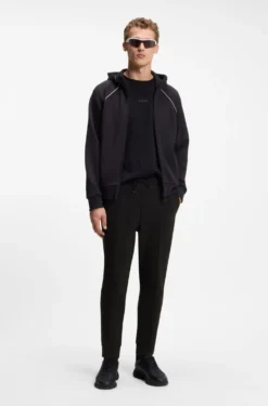Cotton-blend tracksuit bottoms with piping details