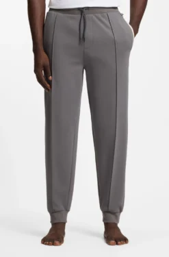 Cotton-blend tracksuit bottoms with contrast binding